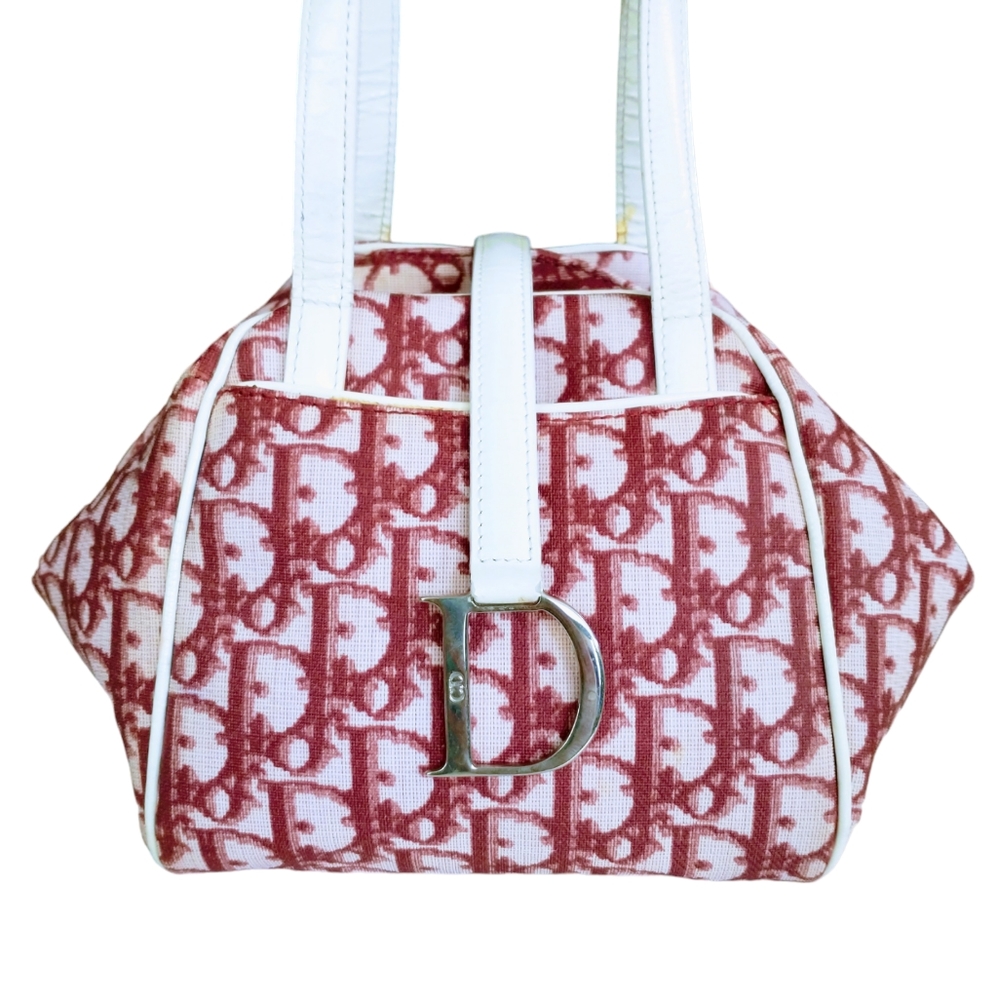 π― Authentic Christian Dior(Made in Italy) Trotter Mini Bag. Pink and White - Picture 3 of 15